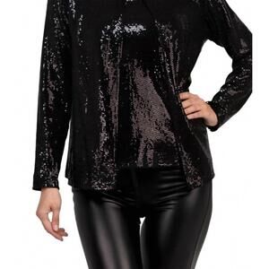 NEW MARINA disco dot twin blouse set in black